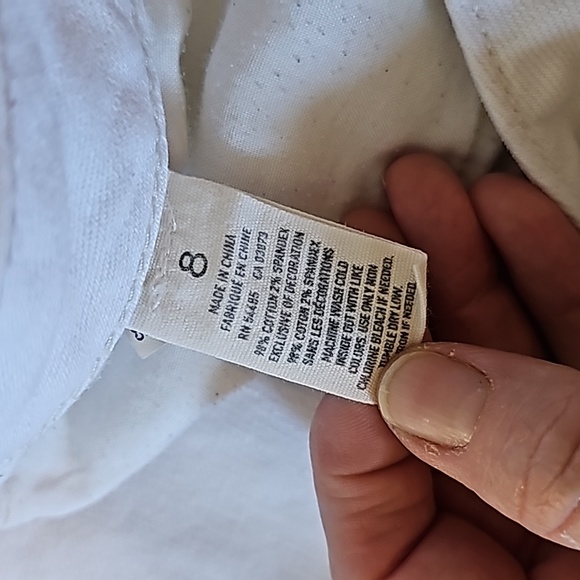 STUNNING VINTAGE AMERICAN EAGLE WHITE DENIM SHORTS - Picture 5 of 9